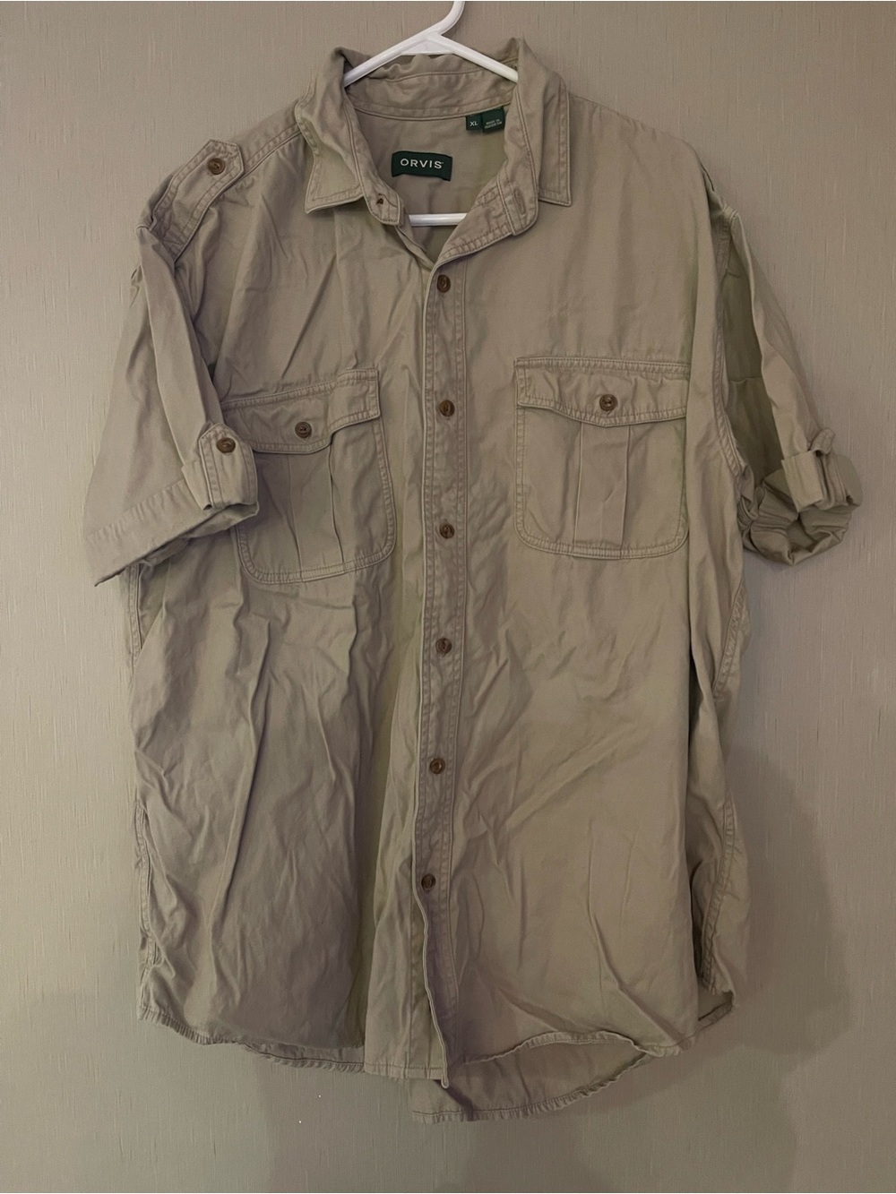 Orvis xl Men's Khaki Utility Button-Up Shirt